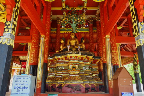 Mulher Asiática Com Fundo De Wat Pong Sanuk, Província De Lampang