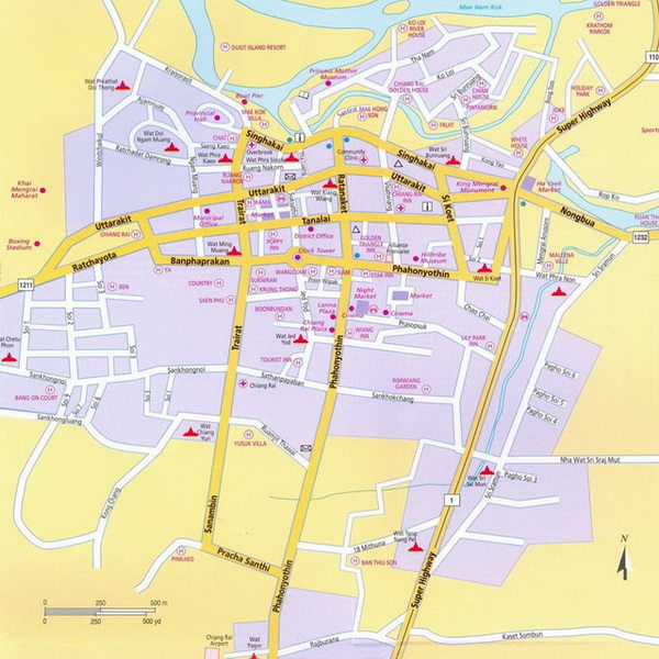 tourist map of chiang rai thailand