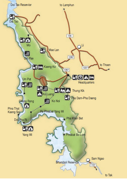 mae ping national park map, mae ping national park, mae ping, maeping national park, mae ping forest park