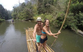 pai bamboo rafting, bamboo rafting in pai, bamboo rafting along pai river