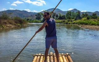 pai bamboo rafting, bamboo rafting in pai, bamboo rafting along pai river