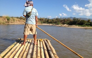 pai bamboo rafting, bamboo rafting in pai, bamboo rafting along pai river
