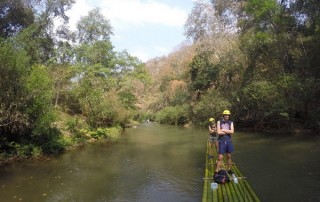 pai bamboo rafting, bamboo rafting in pai, bamboo rafting along pai river