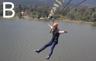 zipline at huat tung tao lake, canopy at huay tung tao lake