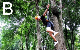 zipline at huat tung tao lake, canopy at huay tung tao lake