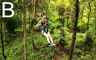 zipline at huat tung tao lake, canopy at huay tung tao lake